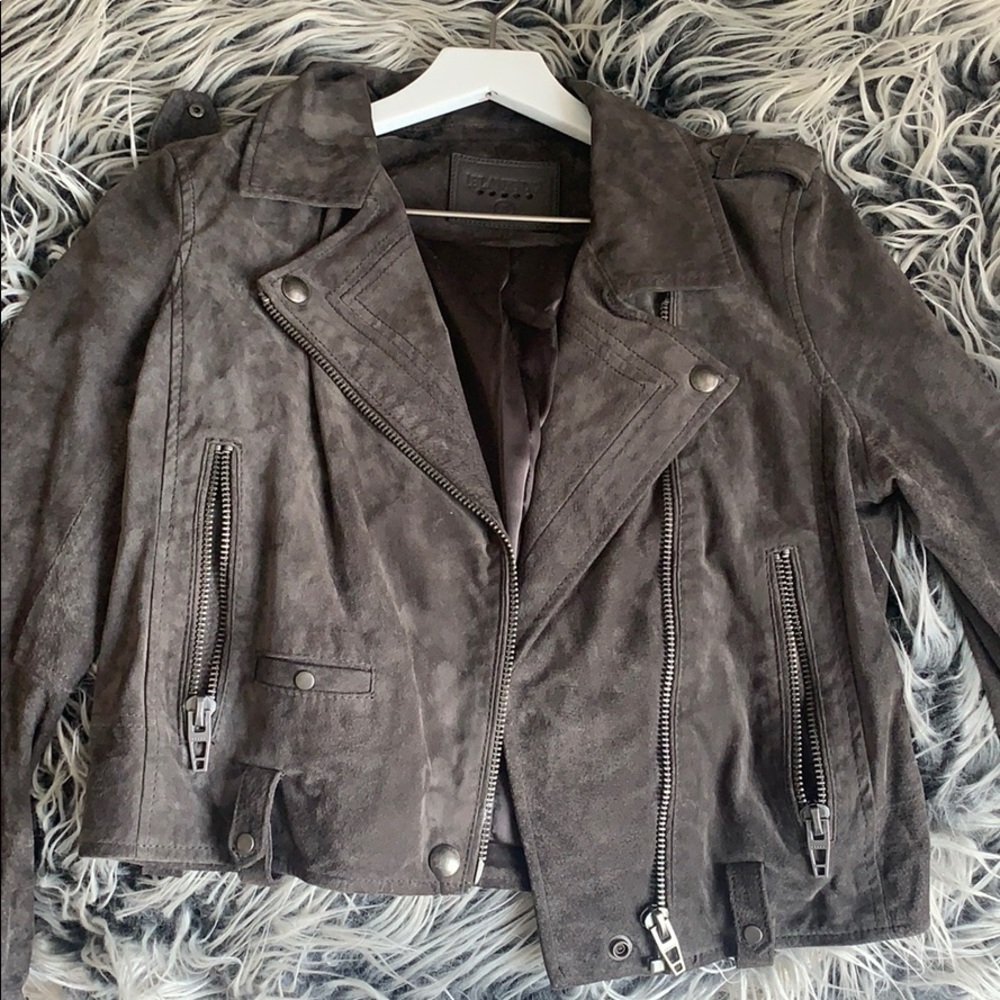 Blank NYC moto suede jacket size s